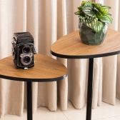 Mesa de Canto Orgânica - Conjunto 2 Mesas - Freijó / Preto