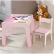 Mesa Infantil MDF Reino Unicórnio (Kit 1 Mesa + Cadeiras) - Branco / Rosa (1 Cadeira)