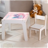 Mesa Infantil MDF Unicórnio (Kit 1 Mesa + Cadeiras) - Branco (1 Cadeira)