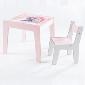 Mesa Infantil MDF Unicórnio (Kit 1 Mesa + Cadeiras)