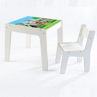Mesa Infantil MDF Safari (Kit 1 Mesa + Cadeiras)