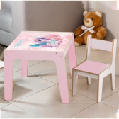 Mesa Infantil MDF Unicórnio (Kit 1 Mesa + Cadeiras) - Branco / Rosa (1 Cadeira)