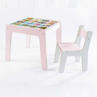 Mesa Infantil MDF Quadrinhos (Kit 1 Mesa + Cadeiras)