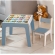 Mesa Infantil MDF Quadrinhos (Kit 1 Mesa + Cadeiras) - Branco / Azul (1 Cadeira)