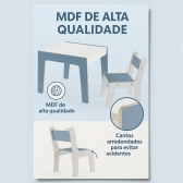 Mesa Infantil MDF (Kit 1 Mesa + Cadeiras) - Branco (1 Cadeira)