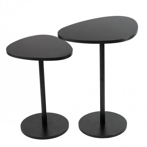 Mesa de Canto Orgânica - Conjunto 2 Mesas - Preto