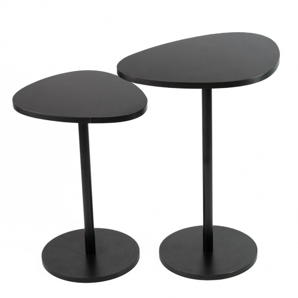 Mesa de Canto Orgânica - Conjunto 2 Mesas - Preto