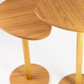 Mesa de Canto Orgânica Pé de Madeira - Conjunto 2 Mesas - Freijó