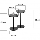 Mesa de Canto Orgânica - Conjunto 2 Mesas - Freijó / Preto