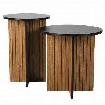 Mesa de Canto Ripado Redonda