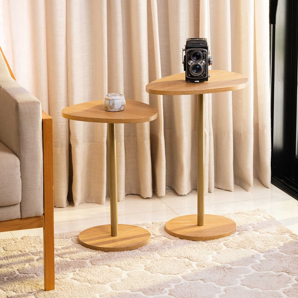 Mesa de Canto Orgânica - Conjunto 2 Mesas - Freijó / Freijó