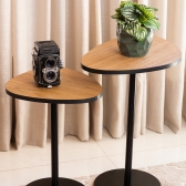 Mesa de Canto Orgânica - Conjunto 2 Mesas - Freijó / Preto