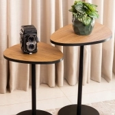 Mesa de Canto Orgânica - Conjunto 2 Mesas - Freijó / Preto