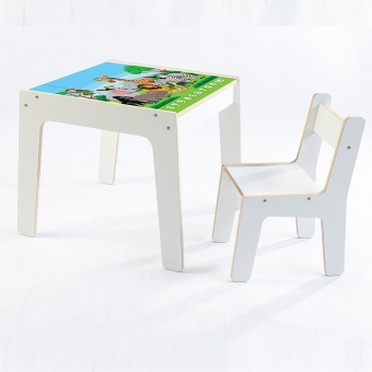 Mesa Infantil MDF Safari (Kit 1 Mesa + Cadeiras)