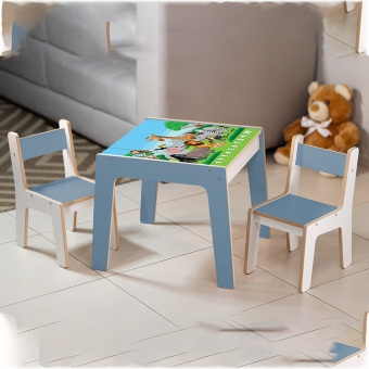 Mesa Infantil MDF Safari (Kit 1 Mesa + Cadeiras)