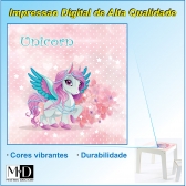 Mesa Infantil MDF Unicórnio (Kit 1 Mesa + Cadeiras) - Branco / Rosa (1 Cadeira)