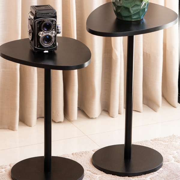 Mesa de Canto Orgânica - Conjunto 2 Mesas - Preto