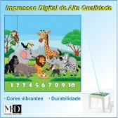 Mesa Infantil MDF Safari (Kit 1 Mesa + Cadeiras) - Branco / Azul (1 Cadeira)