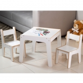 Mesa Infantil MDF (Kit 1 Mesa + Cadeiras) - Branco (1 Cadeira)