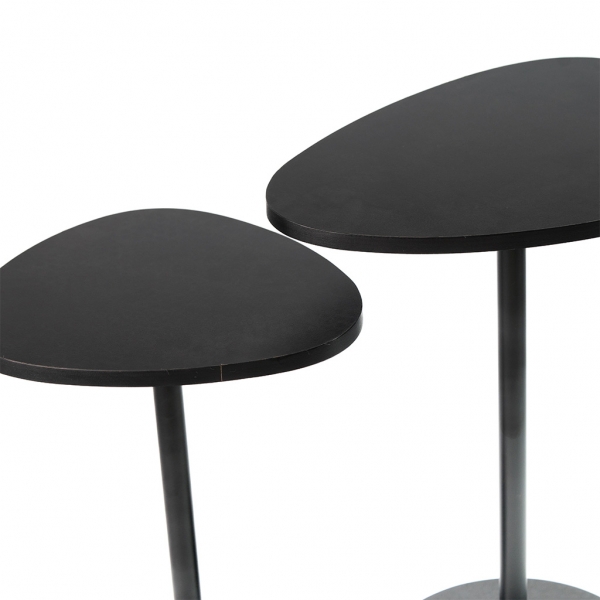 Mesa de Canto Orgânica - Conjunto 2 Mesas - Preto