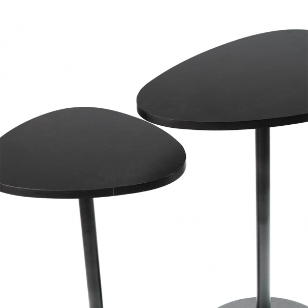 Mesa de Canto Orgânica - Conjunto 2 Mesas - Preto