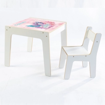 Mesa Infantil MDF Unicórnio (Kit 1 Mesa + Cadeiras)
