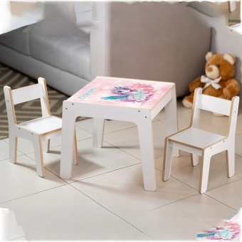 Mesa Infantil MDF Unicórnio (Kit 1 Mesa + Cadeiras)
