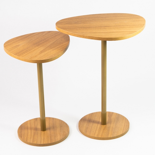 Mesa de Canto Orgânica - Conjunto 2 Mesas - Freijó / Freijó